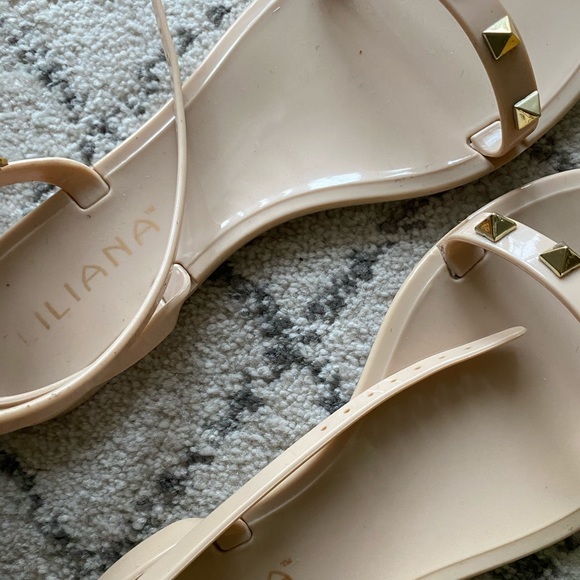 Lulus Studded Nude Rubber Sandals - Picture 6 of 8